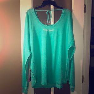 NWT Jadelynn Brooke FIT tie back spirit shirt L